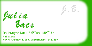 julia bacs business card